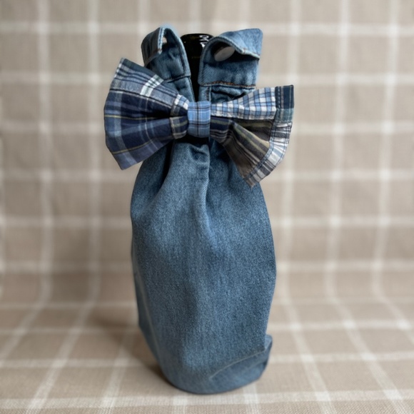 Handmade Other - Handcrafted Wine or Liquor Bottle Gift Bag Made From Shirt and Tie